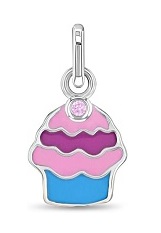 superb pink blue cupcake sterling silver baby charm
